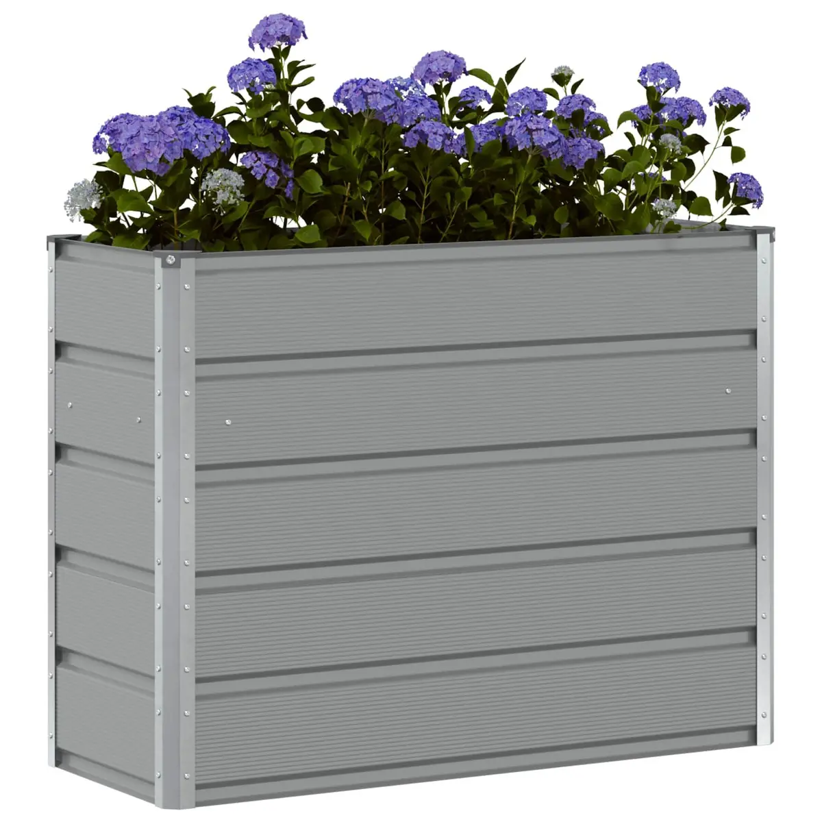 Planter Light Grey 100 x 40 x 75 cm Steel Indoor Outdoor Garden Patio Container