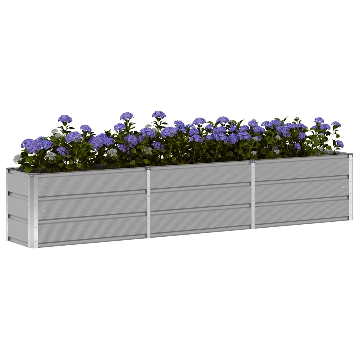 Steel Planter Indoor Outdoor Light Grey 240x40x45cm