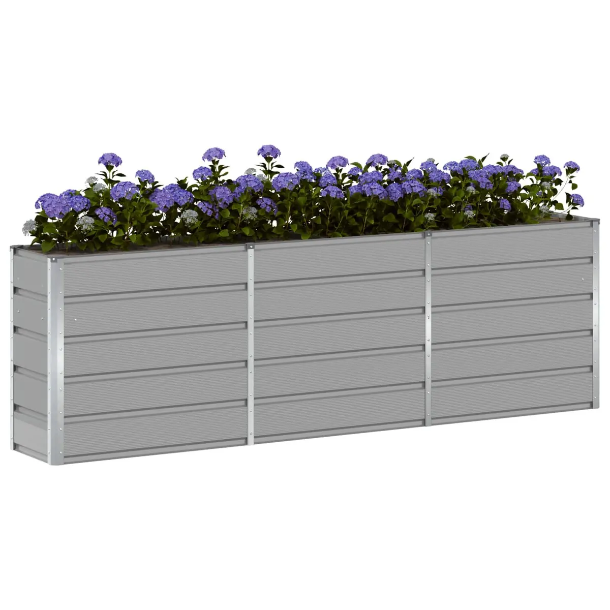 Light Grey Steel Garden Planter 240x40x75cm