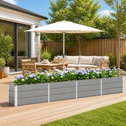 Light Grey Steel Planter Specifications: 320 x 40 x 45 cm