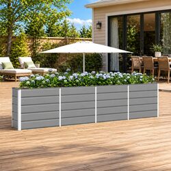Specifications for Light Grey Steel Planter 320x40x75cm