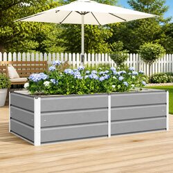 Light Grey Steel Planter Dimensions: 160 x 80 x 45 cm