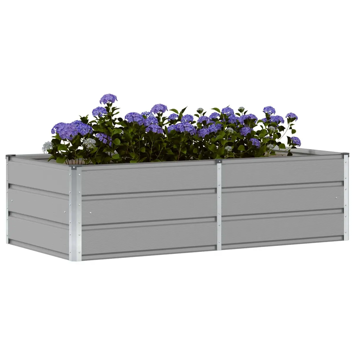 Light Grey Steel Planter for Indoor Outdoor Use 160 x 80 x 45 cm Modern Garden Container