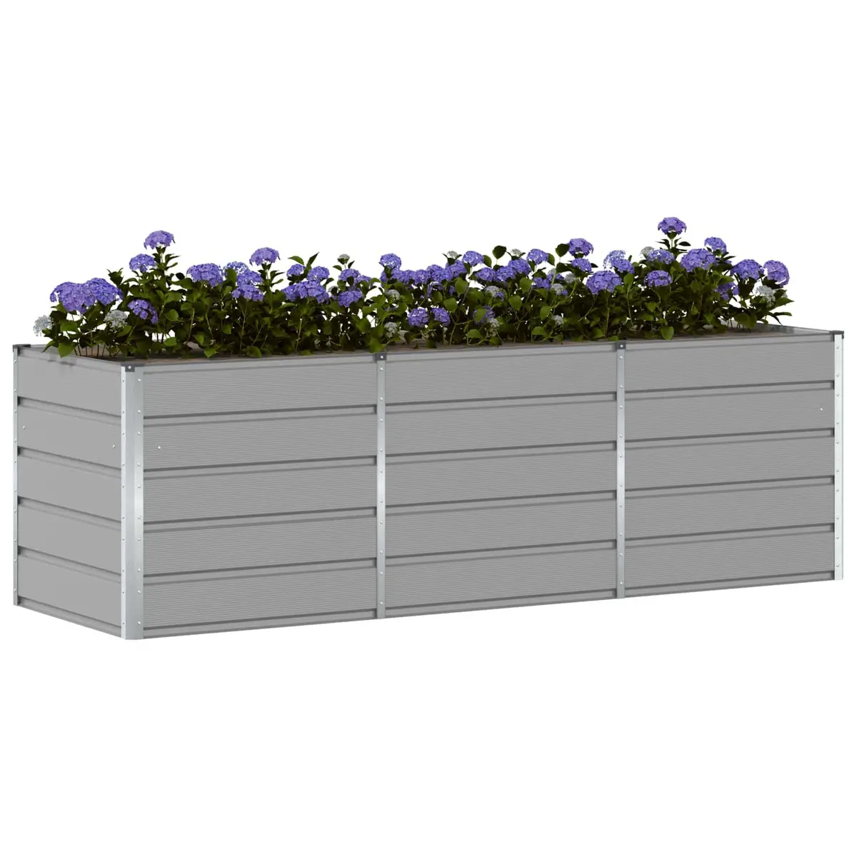 Steel Planter Indoor Outdoor Light Grey 240x80x75cm