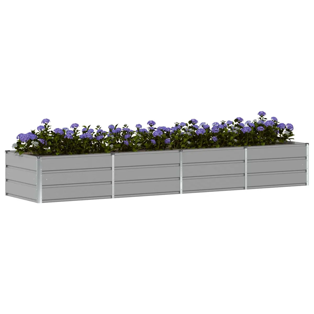 Steel Planter Light Grey Indoor Outdoor 320x80x45cm Modern Raised Flower