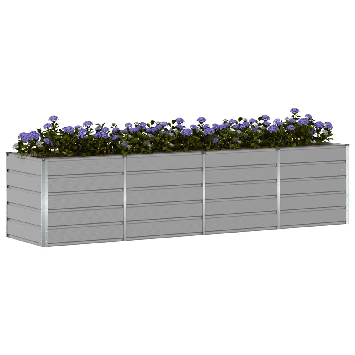 Steel Planter Indoor Outdoor Light Grey 320x80x75cm