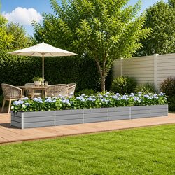 Specifications of Large Light Grey Steel Planter 600 x 80 x 45 cm