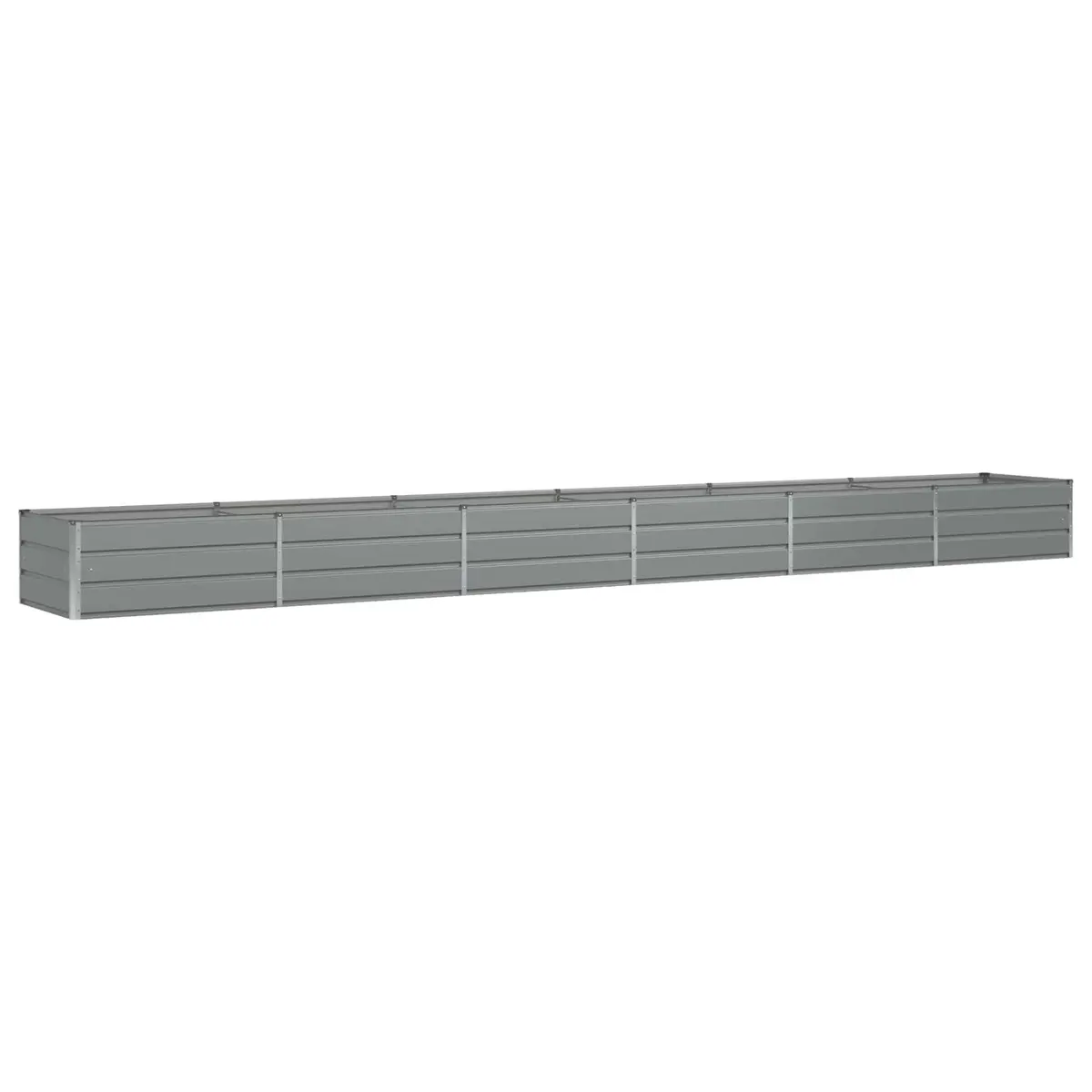 Steel Planter Indoor Outdoor Light Grey 600 x 80 x 45 cm