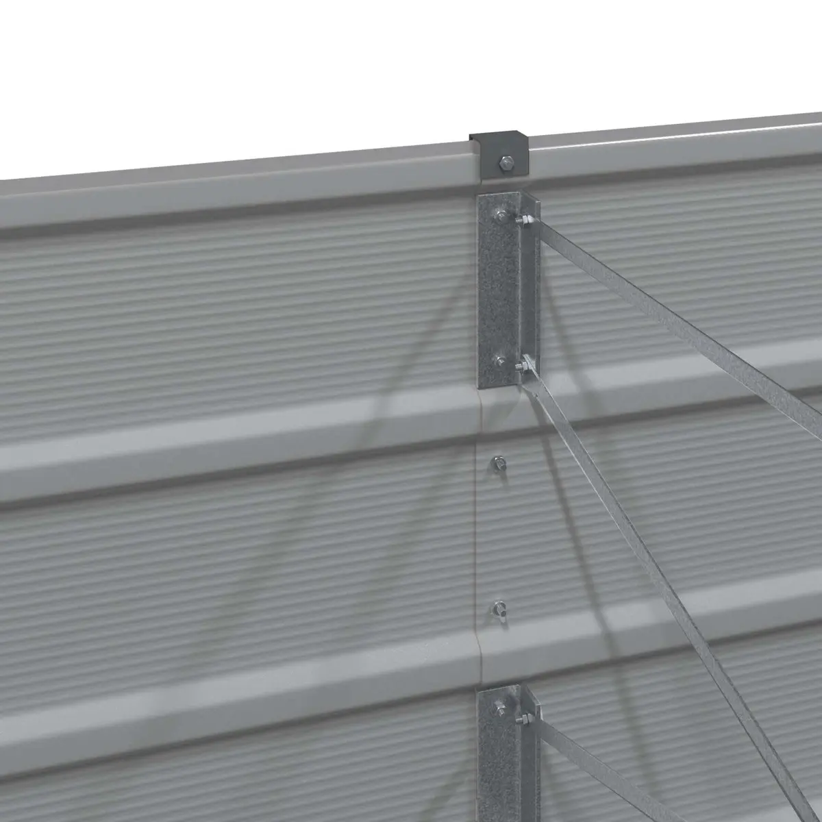 Steel Planter Indoor Outdoor Light Grey 600 x 80 x 45 cm