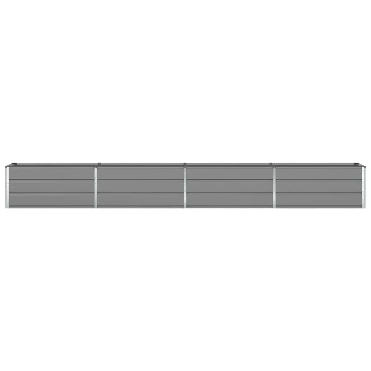 Galvanised Steel Garden Planter Outdoor Light Grey 385 x 50 x 45 cm