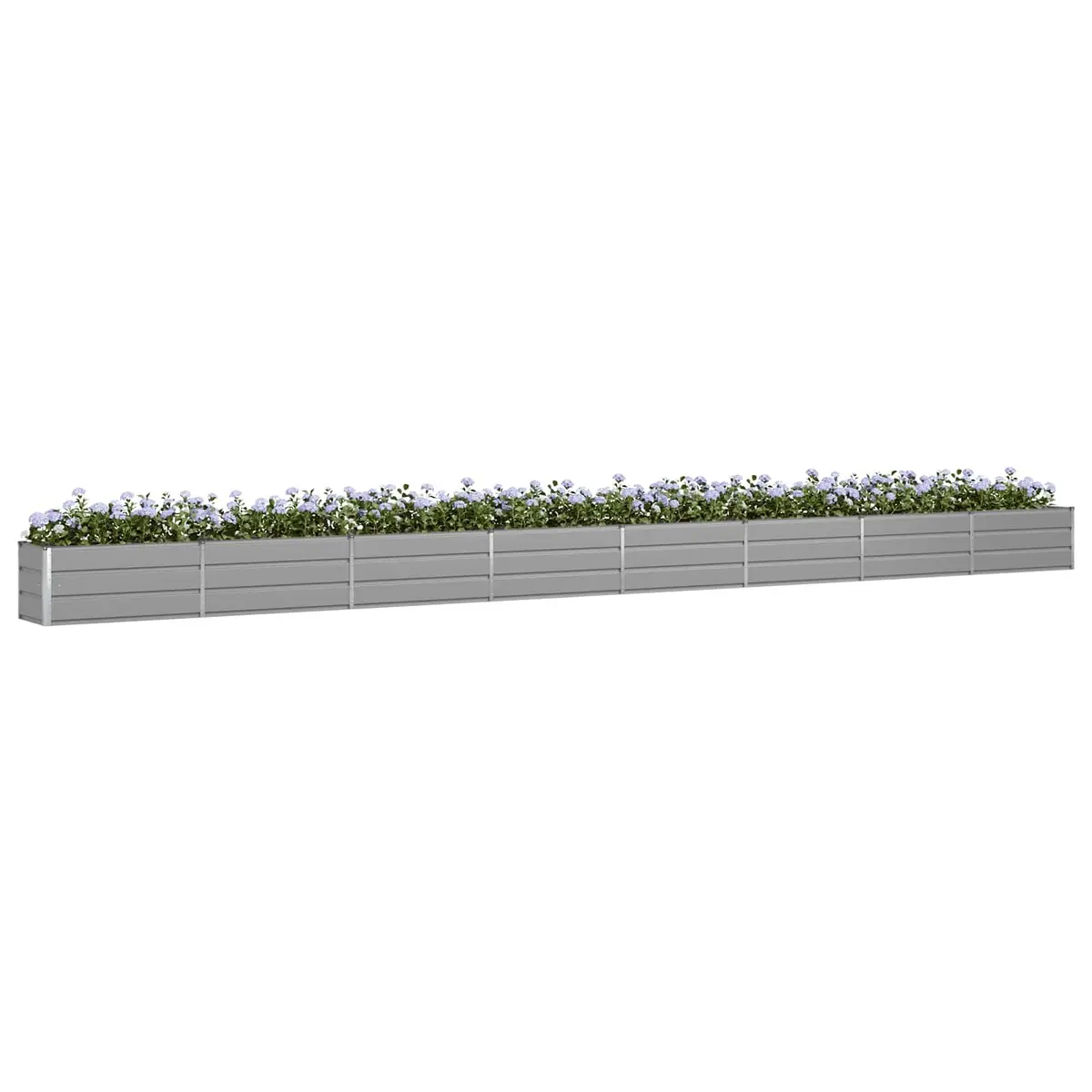 Galvanised Steel Planter Outdoor Garden Light Grey 770 x 50 x 45 cm