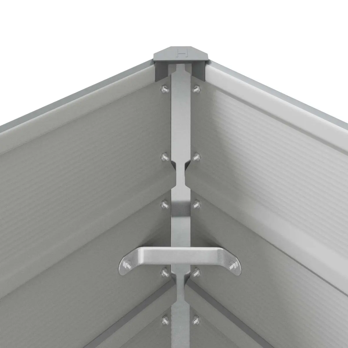 Galvanised Steel Planter Outdoor Garden Patio Light Grey 195 x 100 x 75 cm