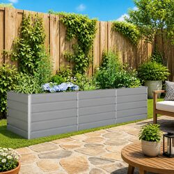 Galvanised Steel Planter - Dimensions 290 x 100 x 75 cm