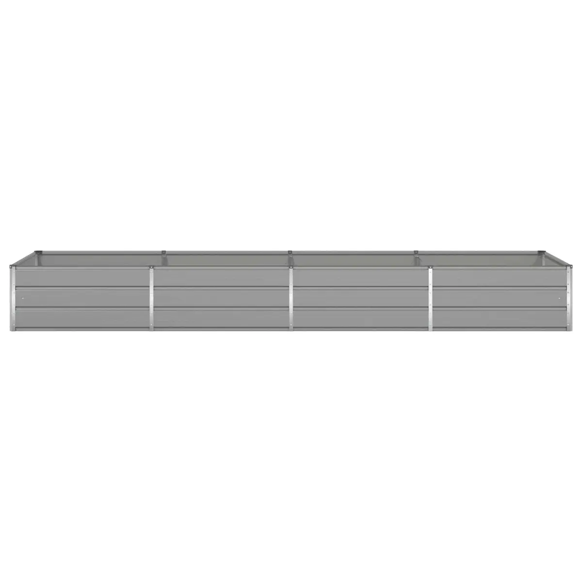 Galvanised Steel Garden Planter Outdoor Raised Bed Light Grey 385 x 100 x 45 cm