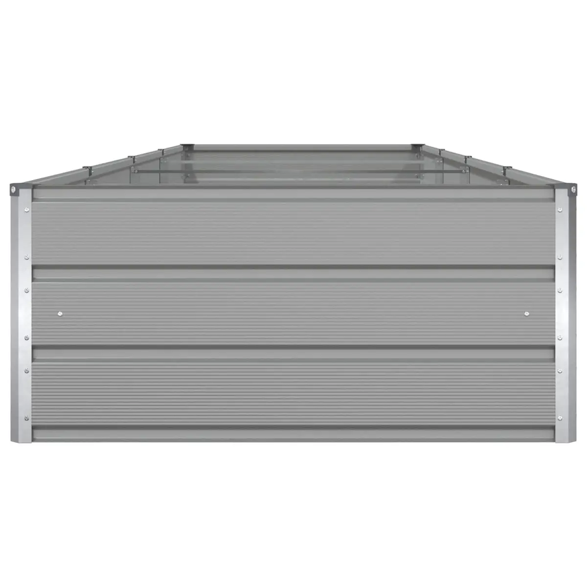 Galvanised Steel Garden Planter Outdoor Raised Bed Light Grey 385 x 100 x 45 cm