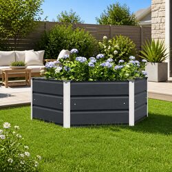 Hexagonal Planter: 129x129x45 cm, Steel, Anthracite