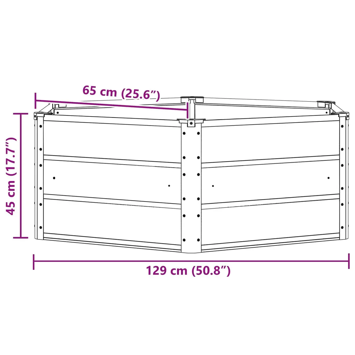 Hexagon Steel Planter Outdoor 129x129x45cm