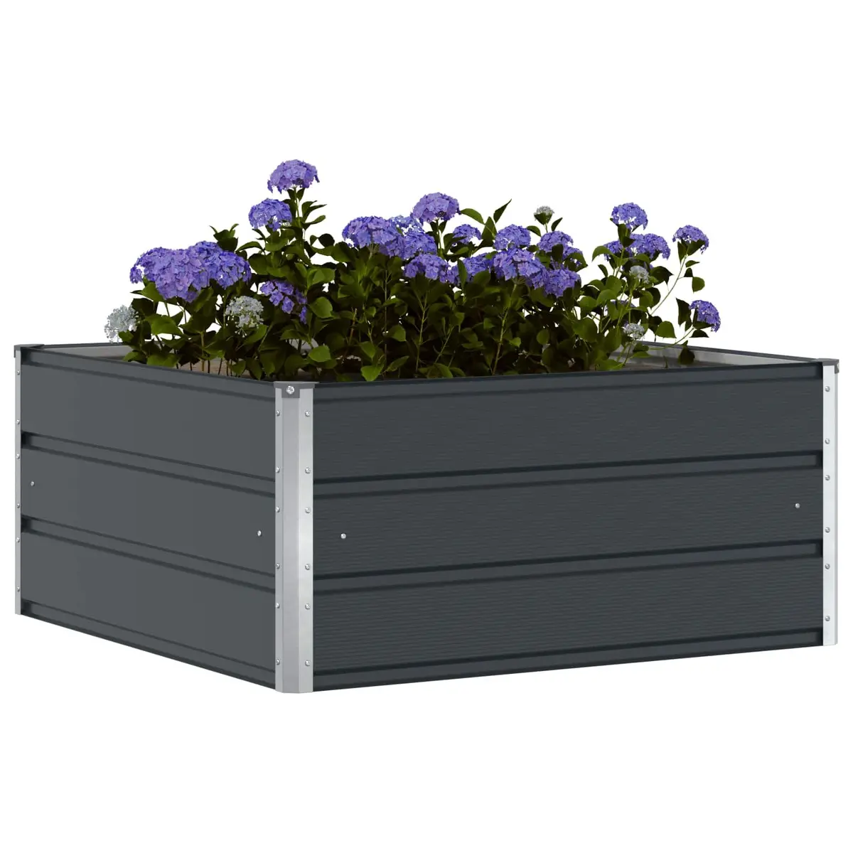 Steel Planter for Outdoor Garden Large Anthracite Decorative Container 100x100x45cm