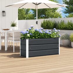 Anthracite Steel Planter Specifications: 100x40x45 cm