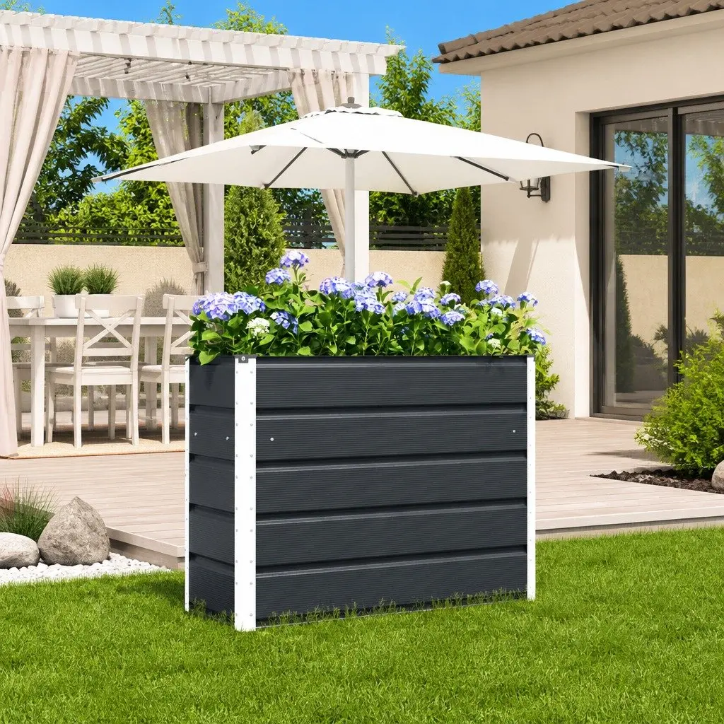 Steel Planter Anthracite Indoor Outdoor 100 x 40 x 75 cm