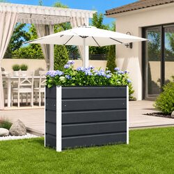 Steel Planter Anthracite 100 x 40 x 75 cm Garden Patio Indoor Outdoor Pot