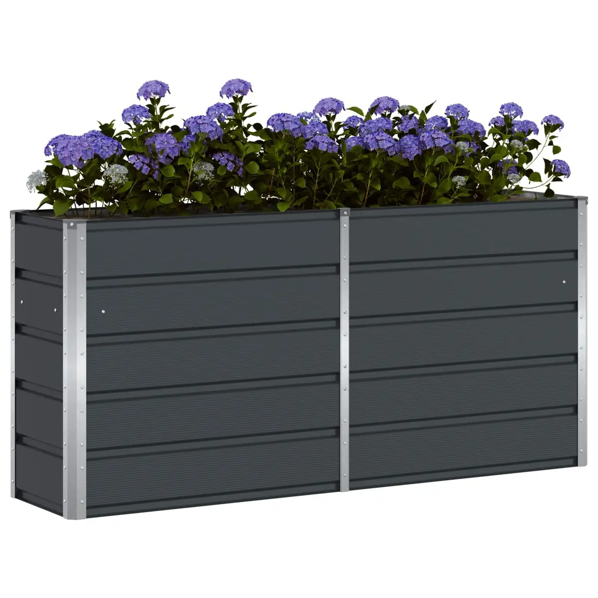 Steel Planter Indoor Outdoor Anthracite 160 x 40 x 75 cm