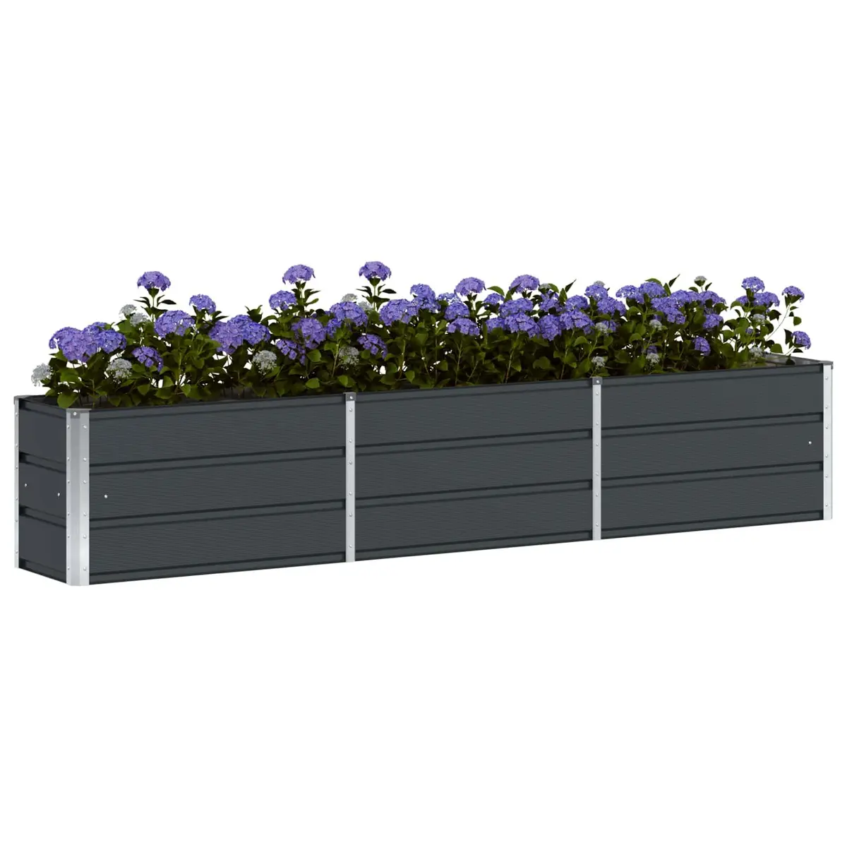 Steel Planter 240x40x45cm Anthracite Indoor Outdoor Durable Garden Pot