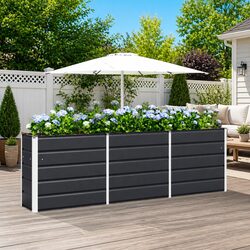 Steel Planter Dimensions 240x40x75cm Anthracite Color