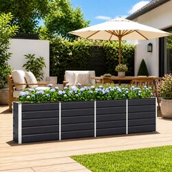 Specifications of the Anthracite Steel Planter: 320 x 40 x 75 cm