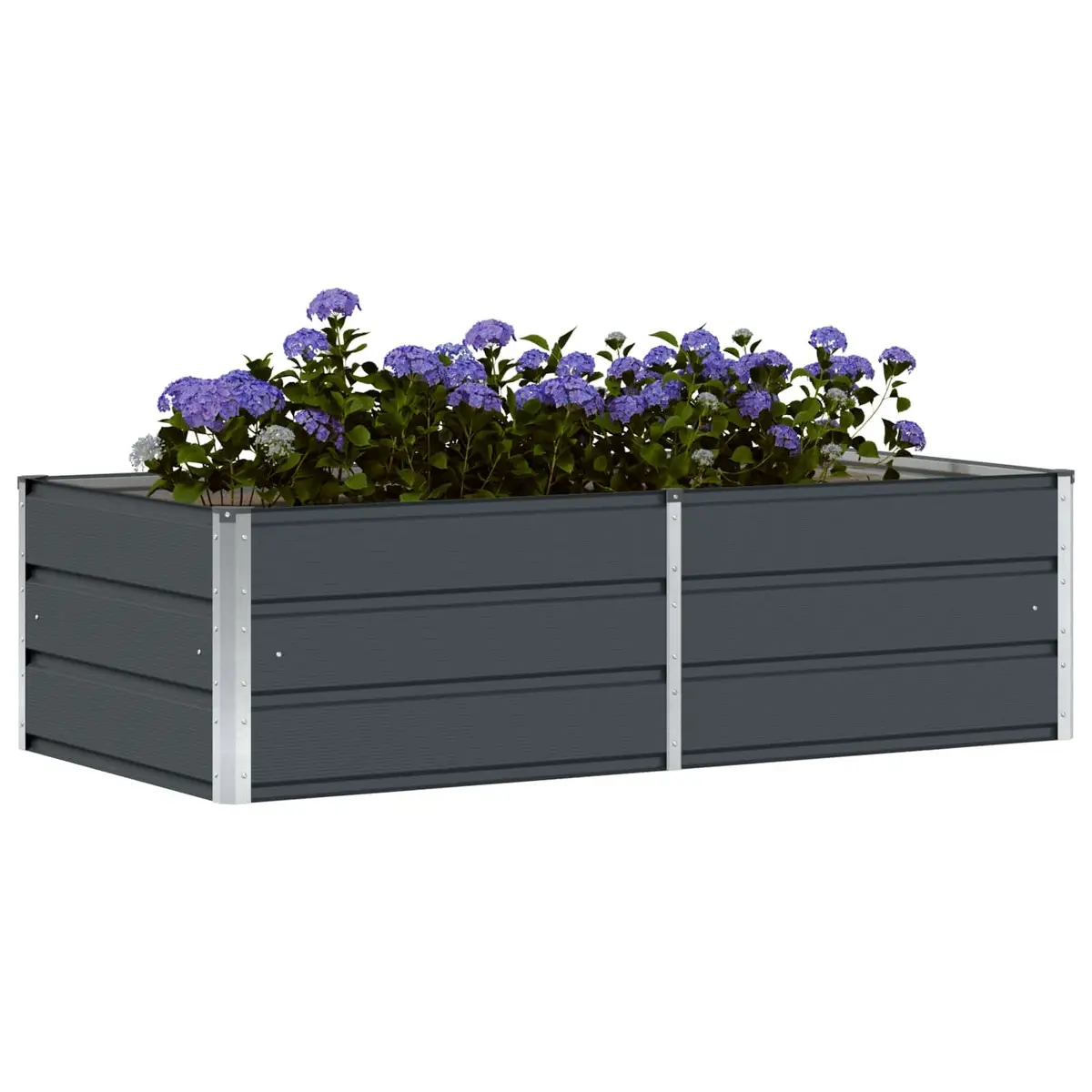 Steel Planter Anthracite Modern Garden Container 160 x 80 x 45 cm Outdoor Indoor