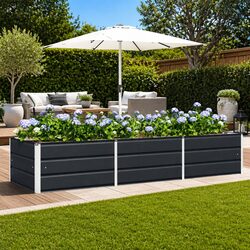 Steel Planter Specifications: 240 x 80 x 45 cm Anthracite Design