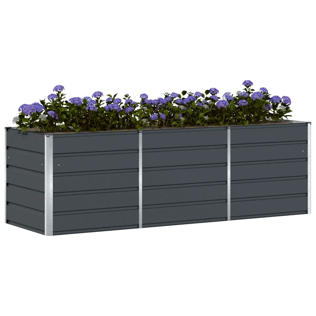 Anthracite Steel Planter 240x80x75cm