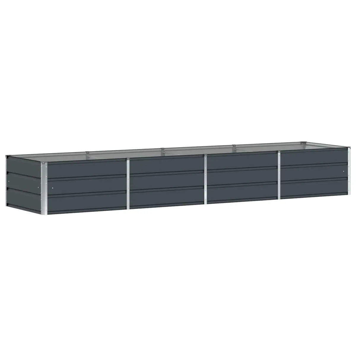 Modern Steel Planter Anthracite 320 x 80 x 45 cm Garden Terrace Indoor Outdoor