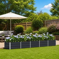Steel and Plastic Anthracite Planter Box - 400 x 80 x 45 cm