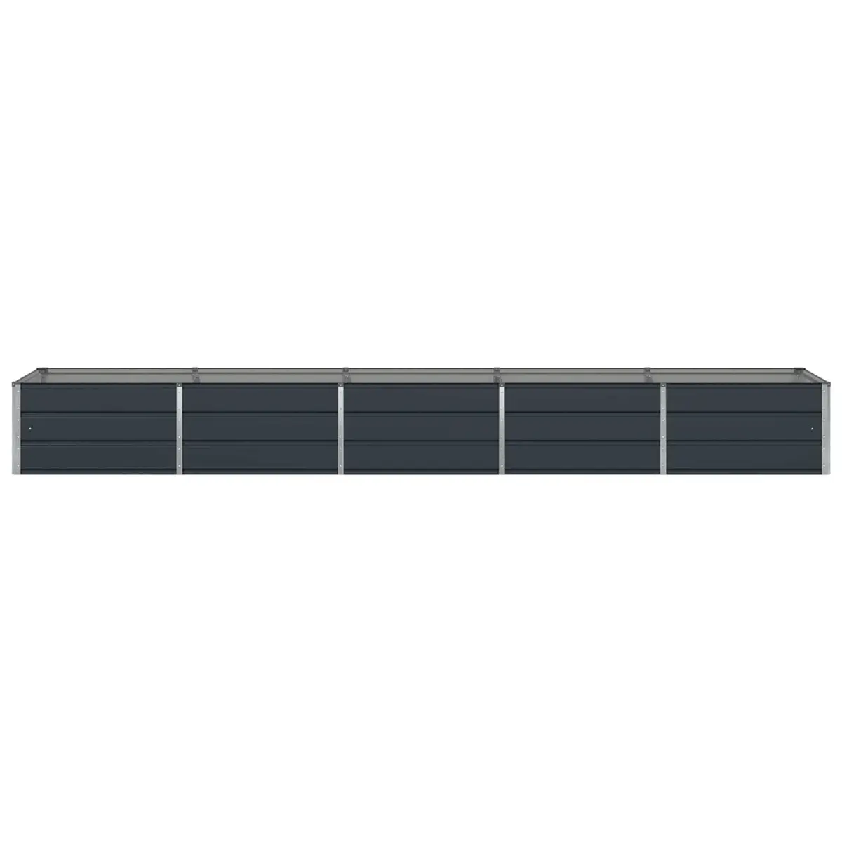 Steel Planter Anthracite 400 x 80 x 45 cm Garden Outdoor Indoor Raised Bed Box