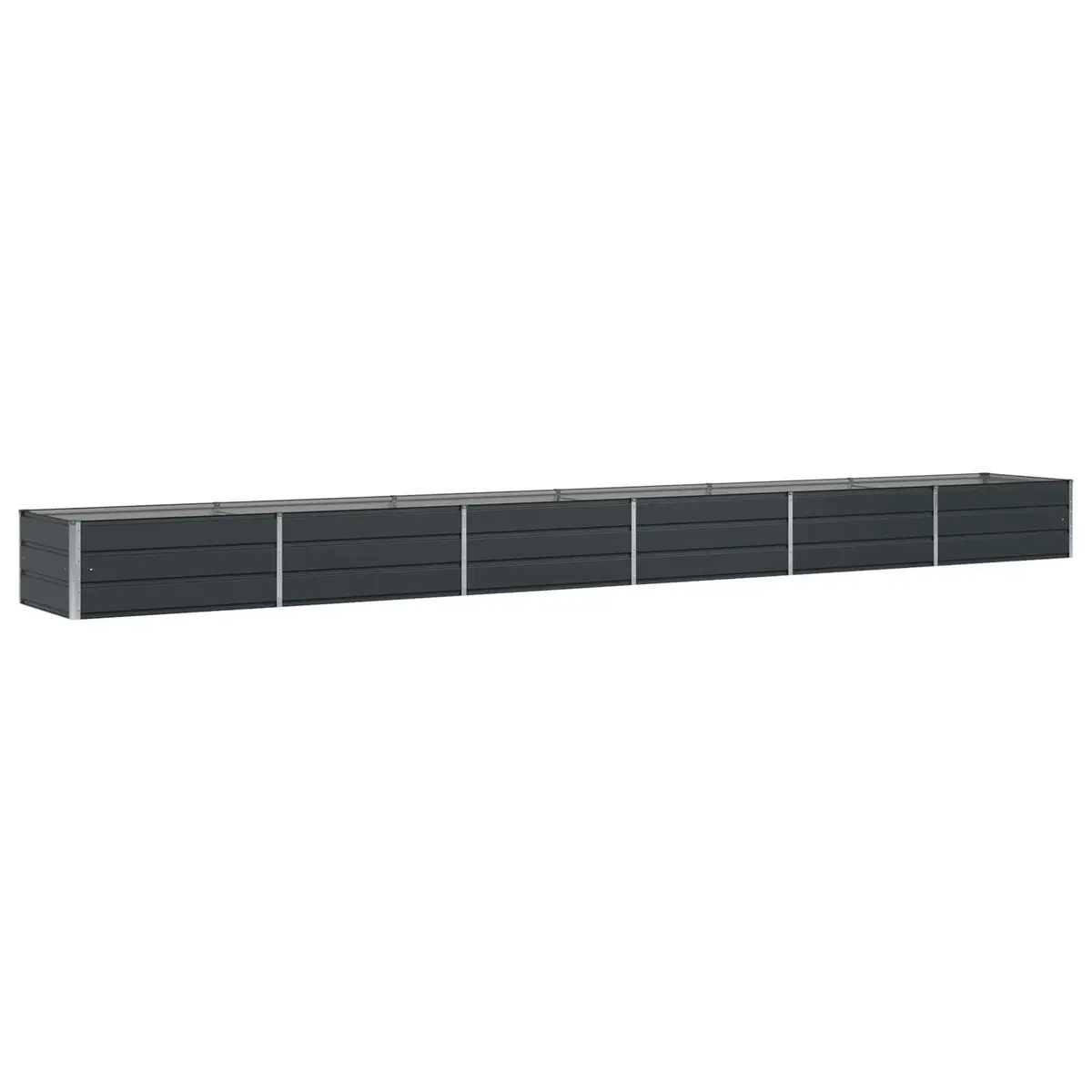 Anthracite Steel and Plastic Planter, 600x80x45cm
