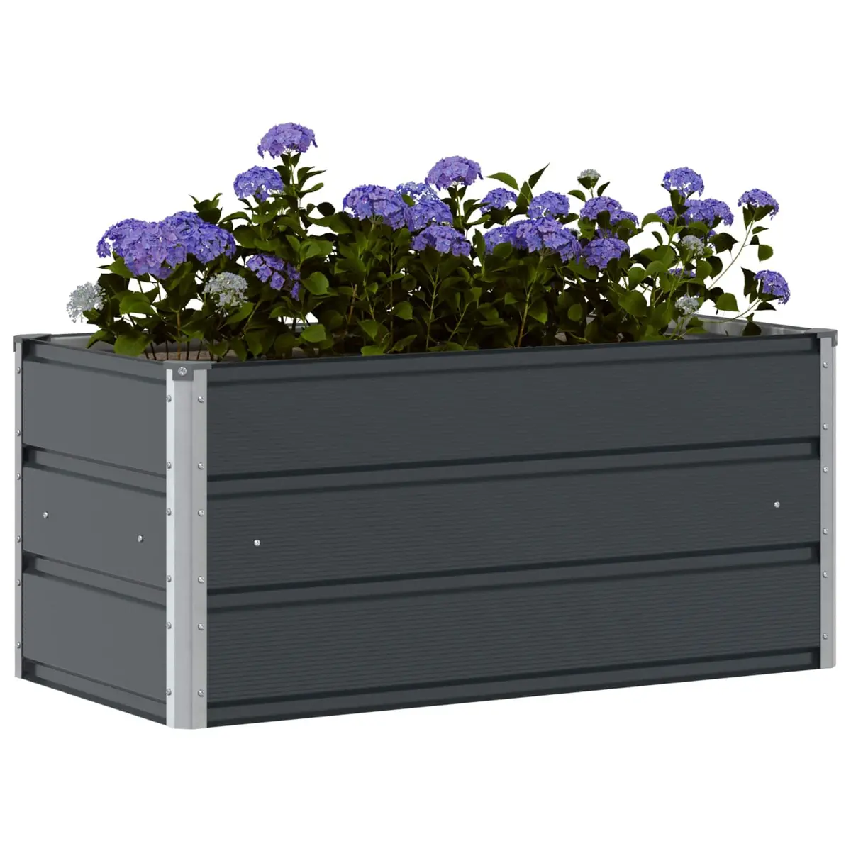 Anthracite Steel Planter 100 x 50 x 45 cm