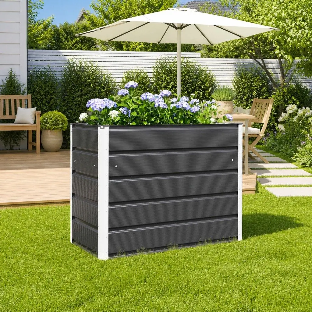 Galvanised Steel Planter Garden Outdoor 100 x 50 x 75 cm