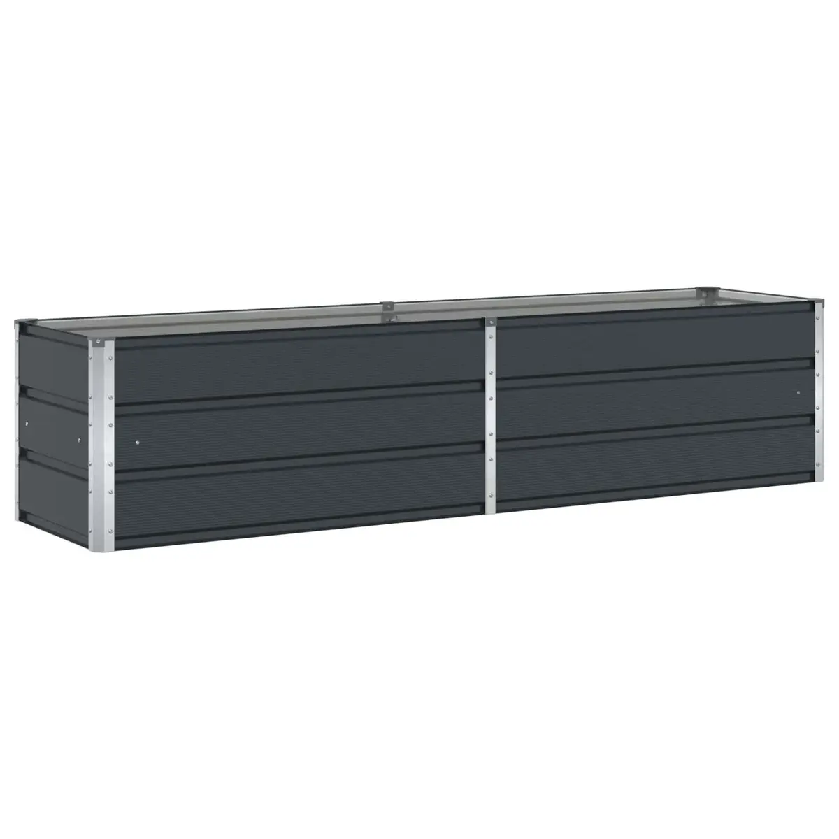 Steel Planter Outdoor Garden 195 x 50 x 45 cm Galvanised Anthracite