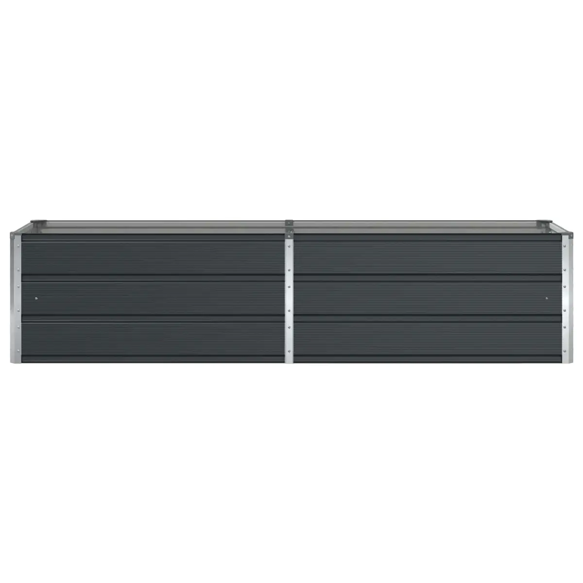 Steel Planter Outdoor Garden 195 x 50 x 45 cm Galvanised Anthracite