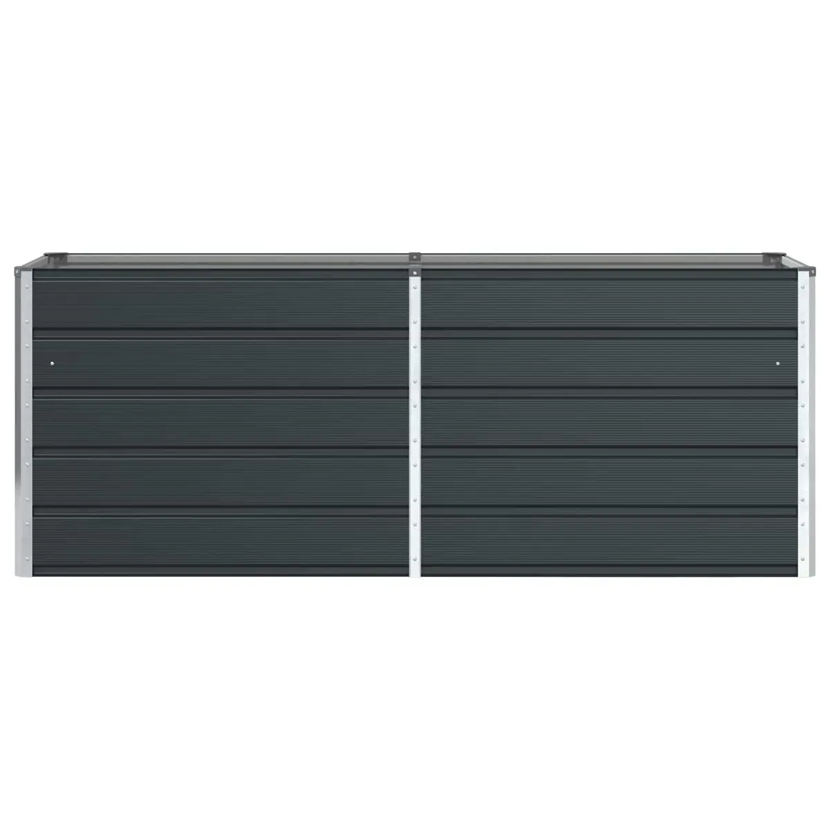 Steel Planter Outdoor Garden 195 x 50 x 75 cm Galvanised Anthracite