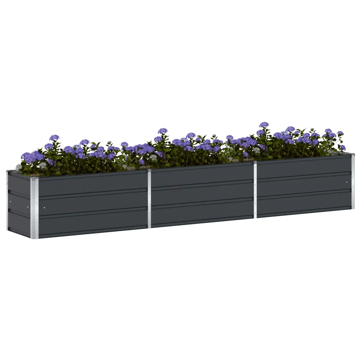 Steel Planter for Garden Outdoor 290 x 50 x 45 cm Galvanised Anthracite