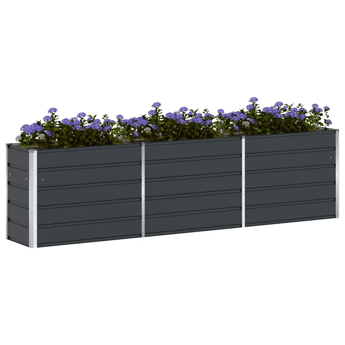 Steel Planter for Garden Outdoor 290 x 50 x 75 cm Galvanised Anthracite