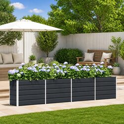 Specifications of Steel Planter in Anthracite: 385 x 50 x 75 cm