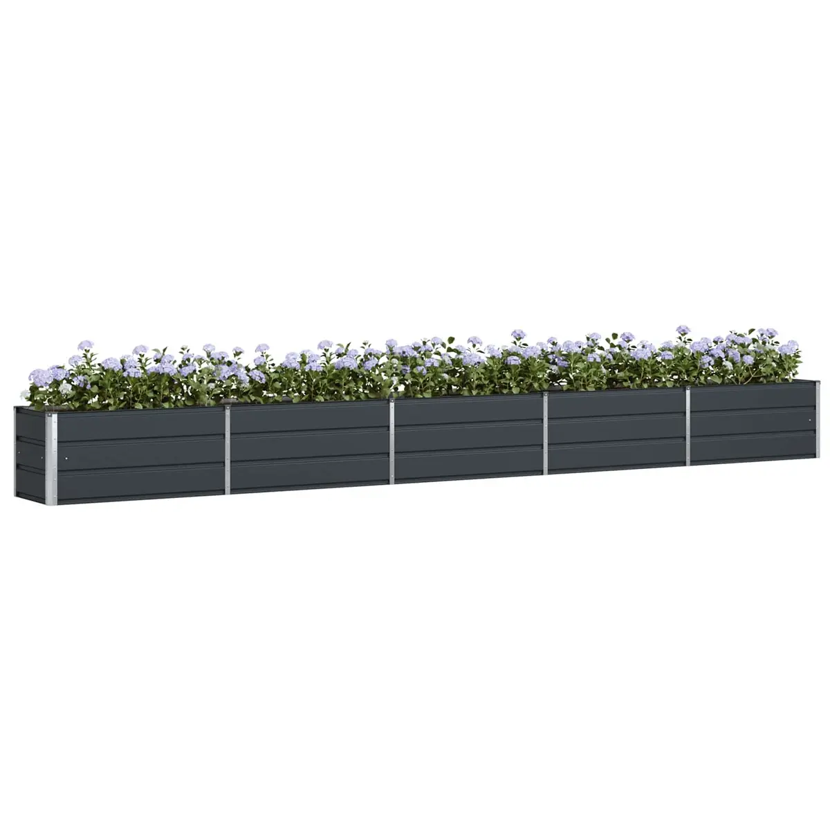 Steel Planter Anthracite 480 x 50 x 45 cm Galvanised Outdoor Garden Raised Bed