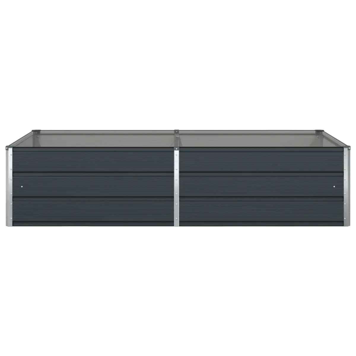 Steel Planter Outdoor Garden Anthracite 195 x 100 x 45 cm Galvanised