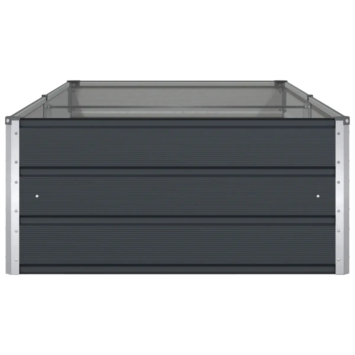 Steel Planter Outdoor Garden Anthracite 195 x 100 x 45 cm Galvanised