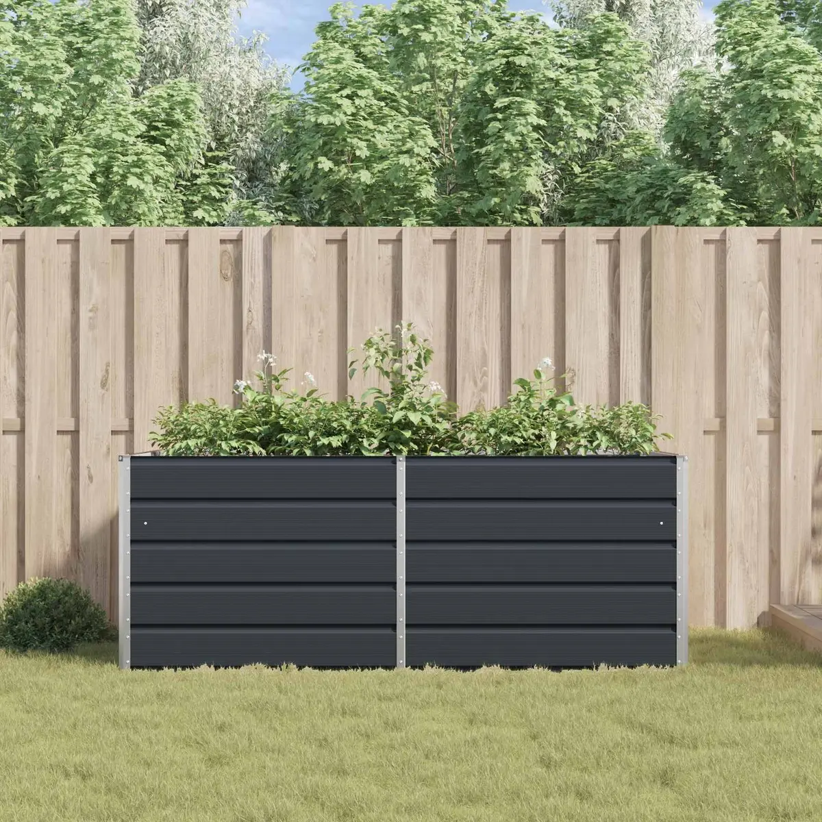 Large Anthracite Steel Planter