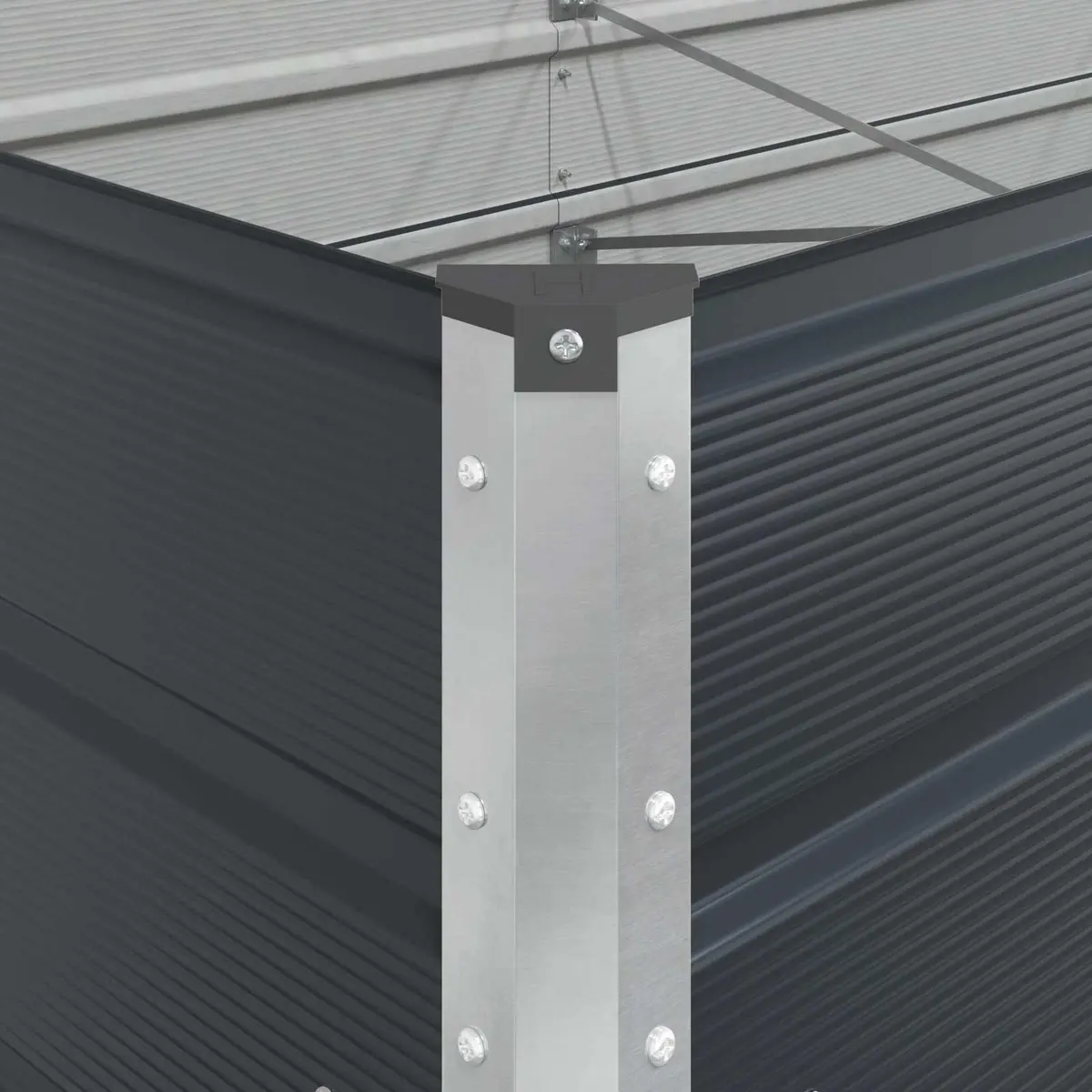 Large Steel Planter for Outdoor Garden 290 x 100 x 45 cm Anthracite