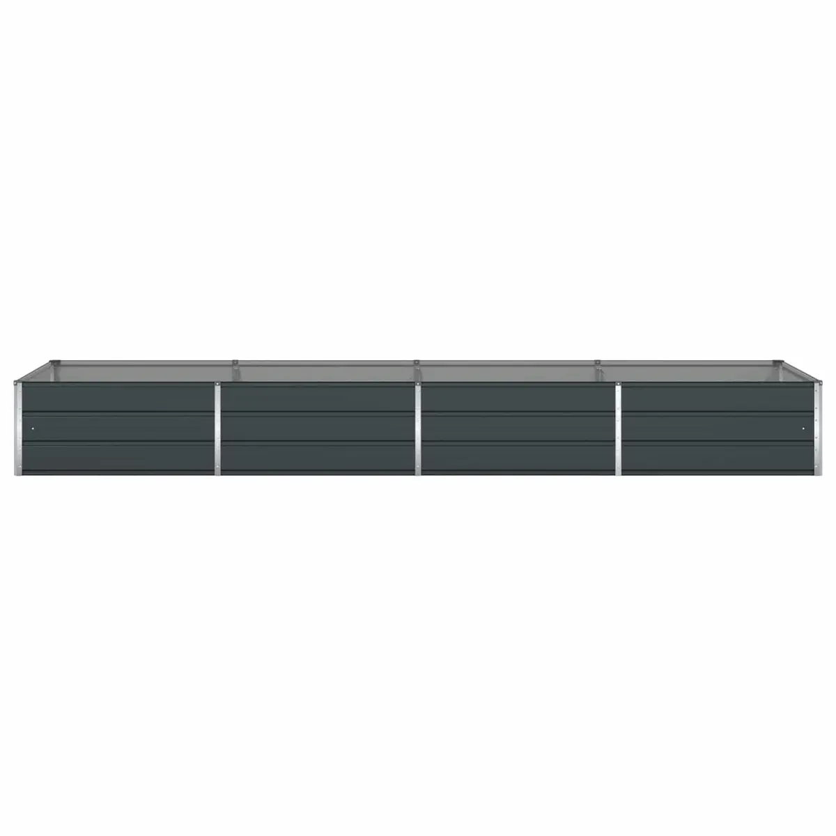 Galvanised Steel Planter Outdoor Garden Patio 385 x 100 x 45 cm Anthracite Large